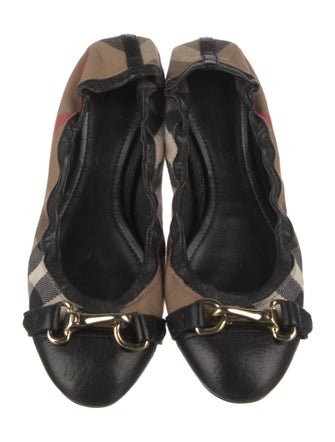 Burberry House Check Pattern Canvas Ballet Flats
