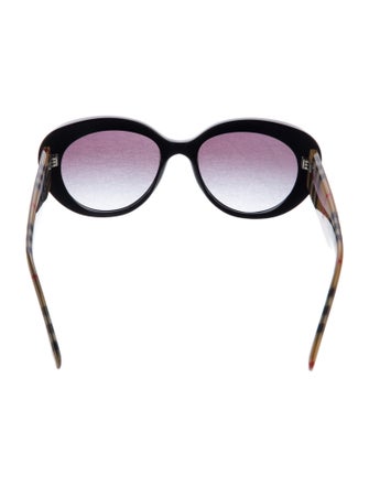 Burberry Nova Check Pattern Cat-Eye Sunglasses