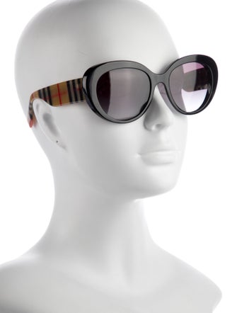 Burberry Nova Check Pattern Cat-Eye Sunglasses