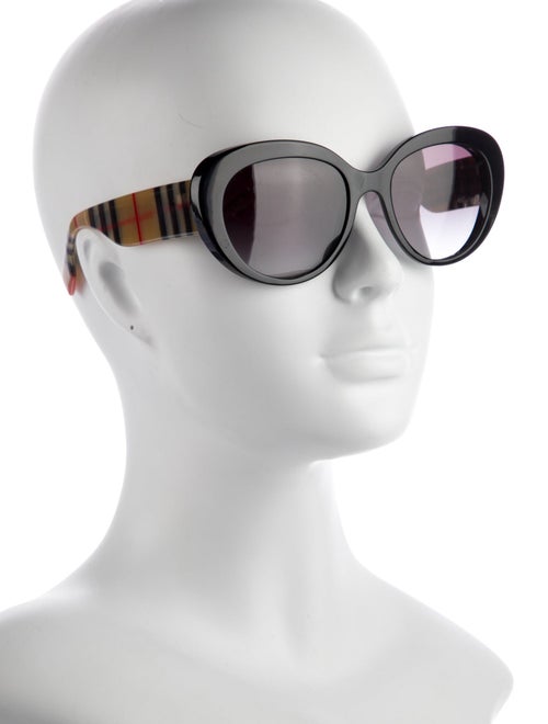 Burberry Nova Check Pattern Cat-Eye Sunglasses