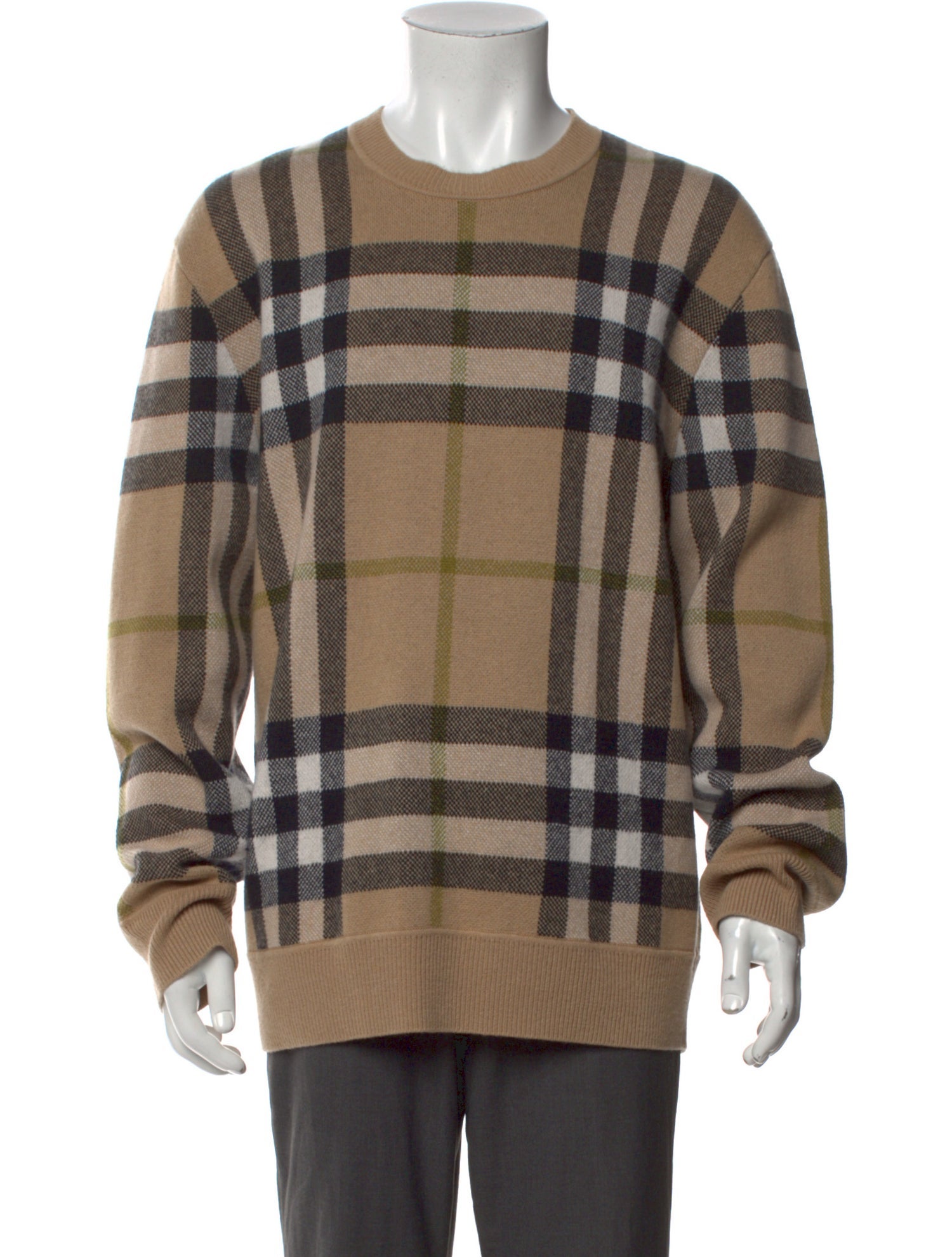 Burberry Nova Check Pattern Cashmere Pullover