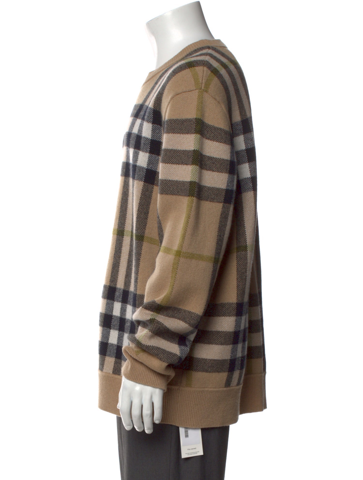 Burberry Nova Check Pattern Cashmere Pullover