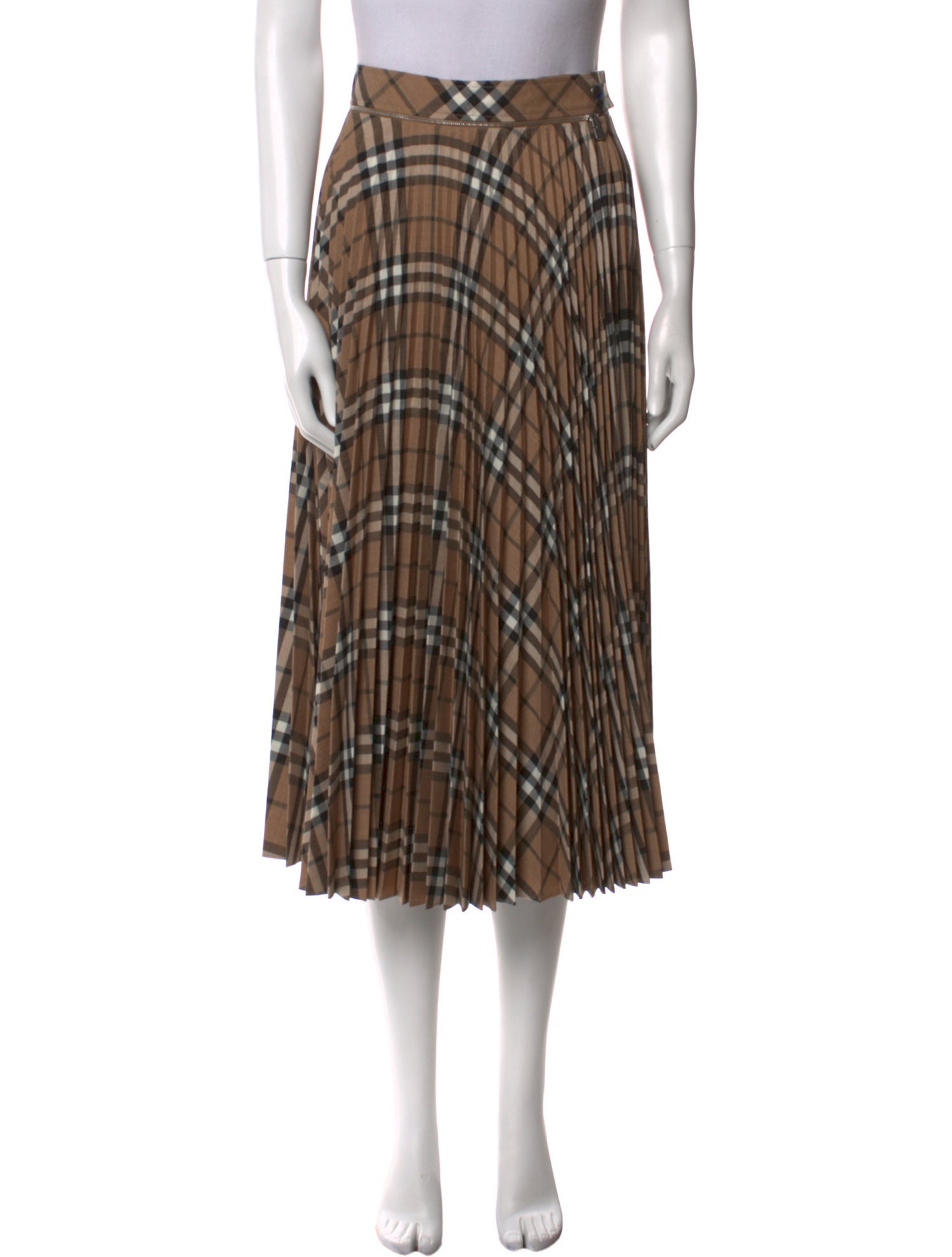 Burberry Plaid Print Midi Length Skirt w/ Tags