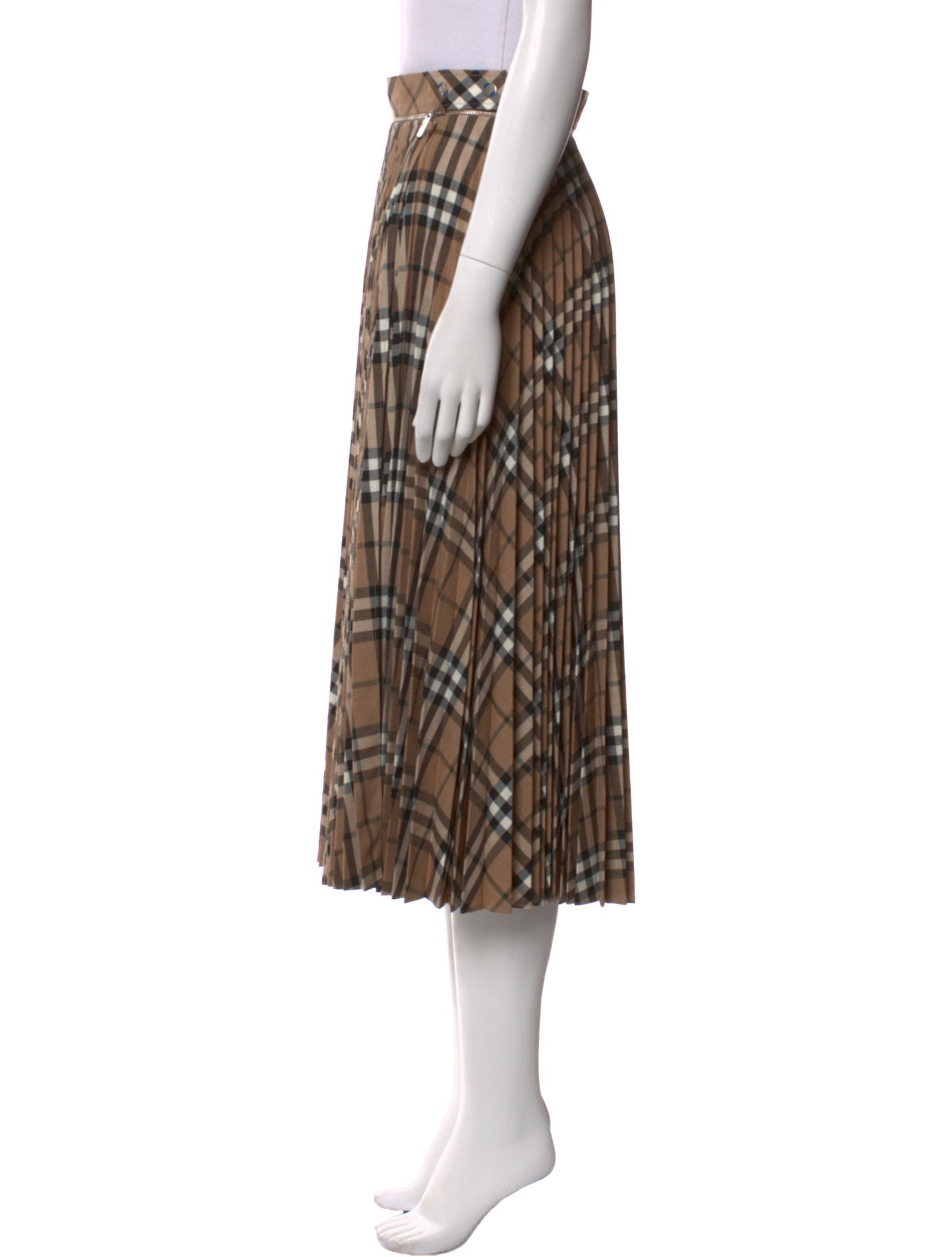 Burberry Plaid Print Midi Length Skirt w/ Tags