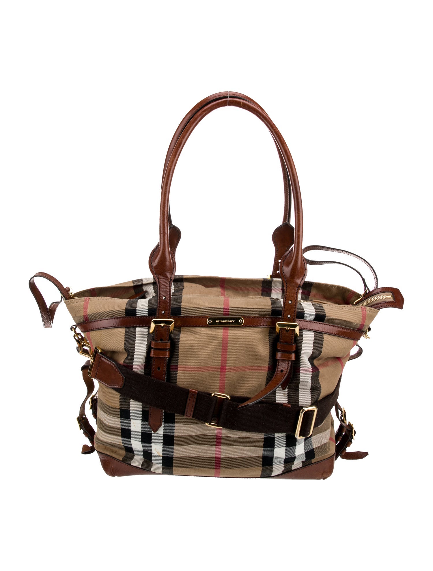 Burberry Canvas House Check Diaper Bag