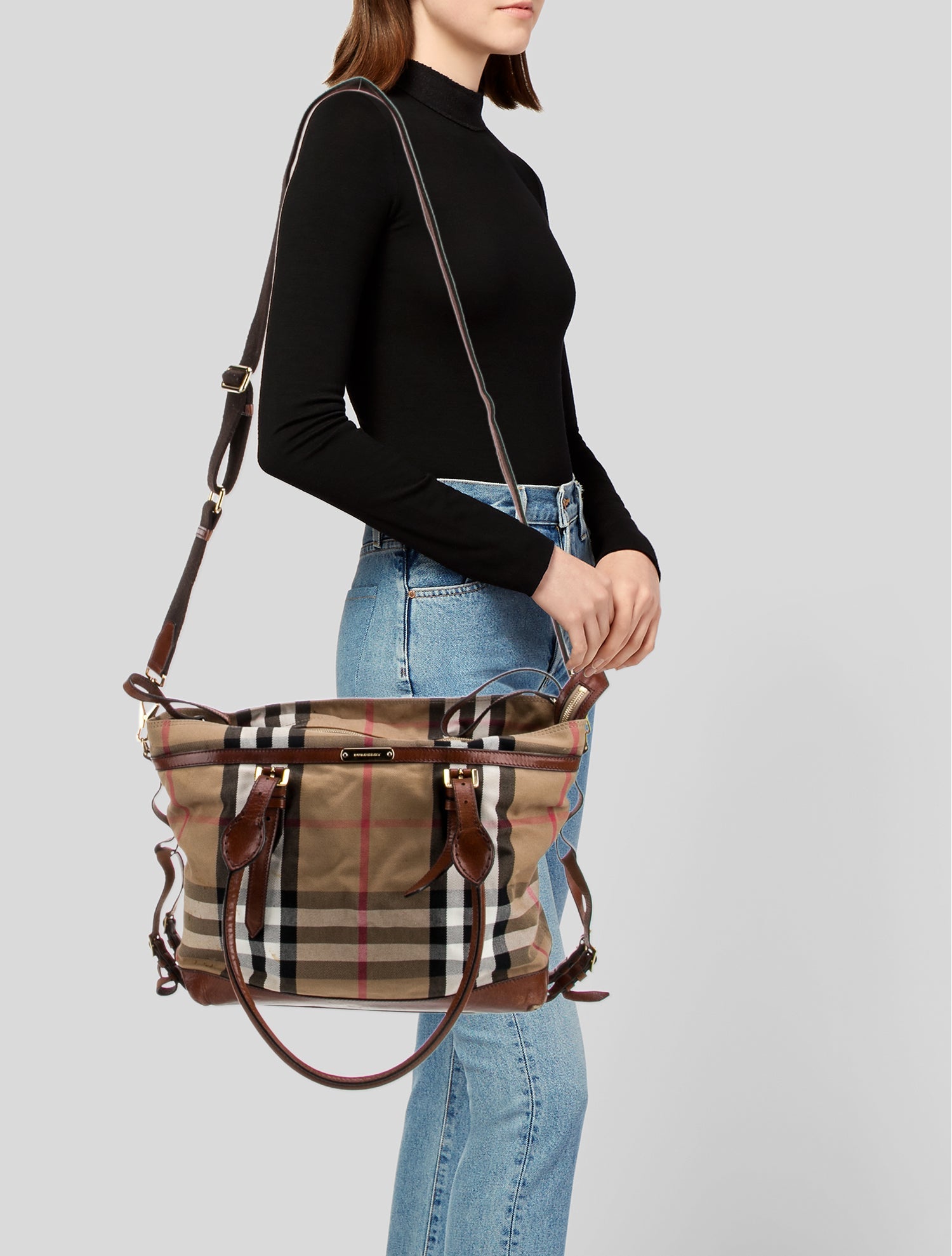 Burberry Canvas House Check Diaper Bag