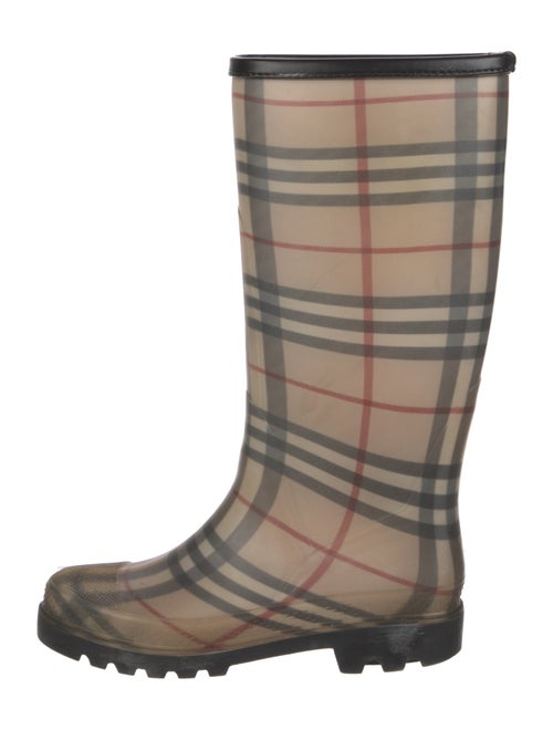 Burberry Rubber Plaid Print Rain Boots