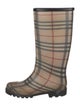 Burberry Rubber Plaid Print Rain Boots