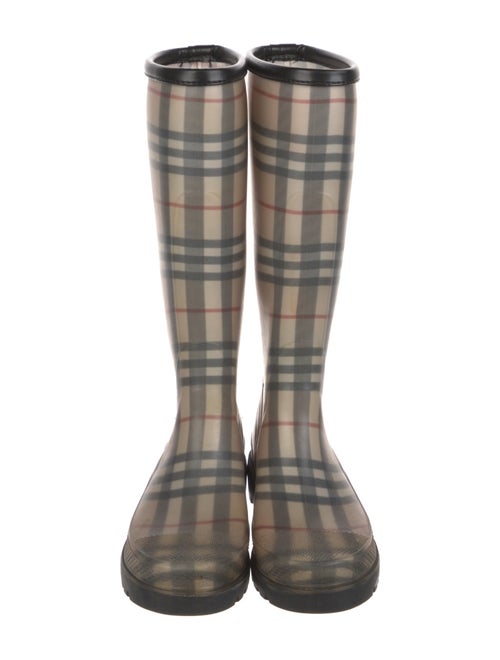 Burberry Rubber Plaid Print Rain Boots