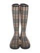 Burberry Rubber Plaid Print Rain Boots