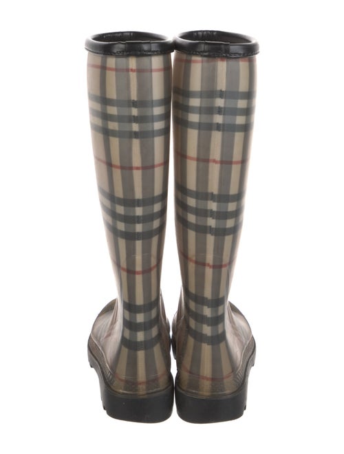 Burberry Rubber Plaid Print Rain Boots