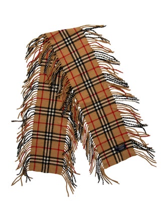 Burberry Cashmere Nova Check Pattern Scarf