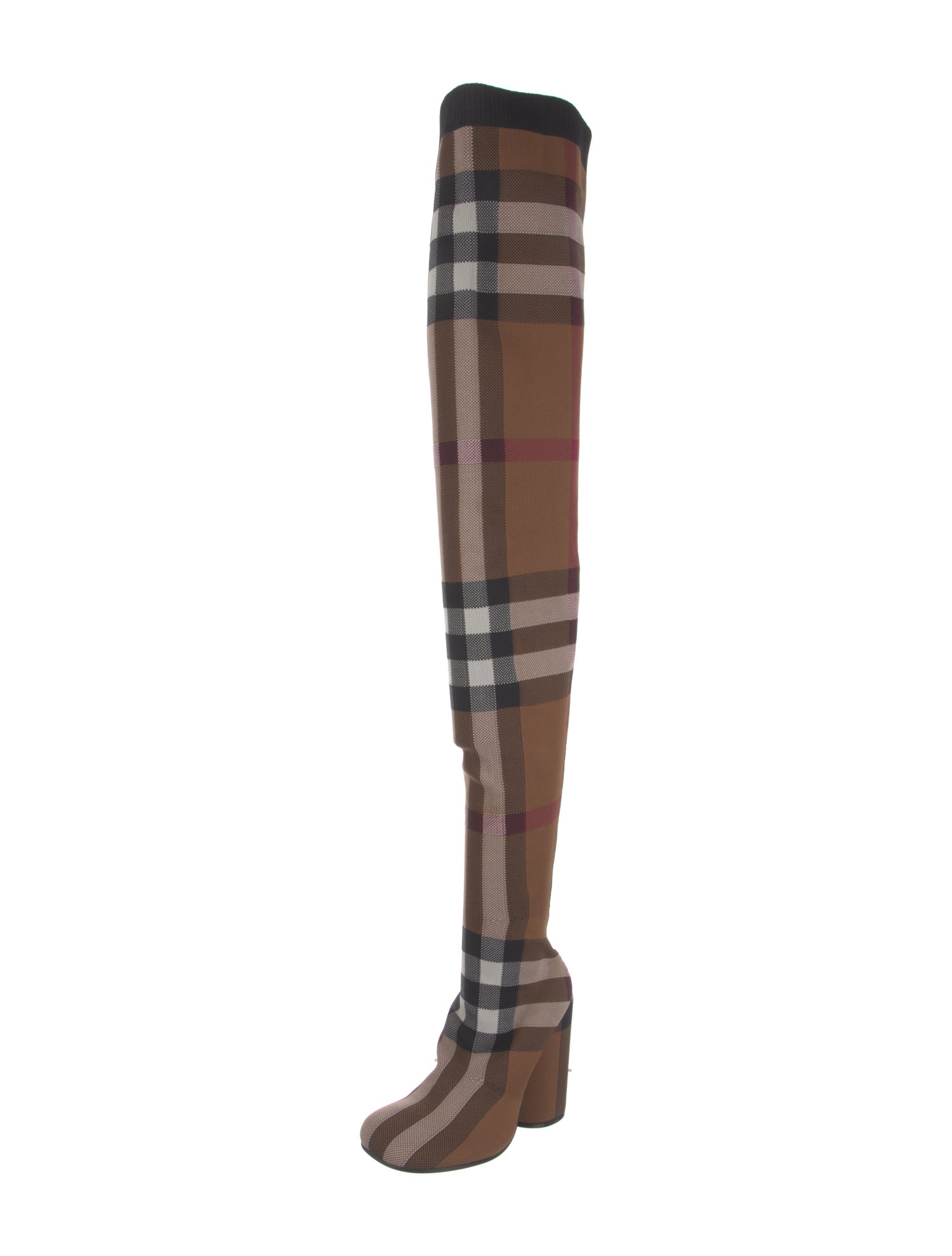 Burberry Exploded Check Pattern Sock Boots