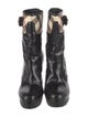 Burberry Patent Leather Plaid Print Rain Boots