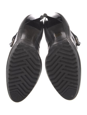 Burberry Patent Leather Plaid Print Rain Boots