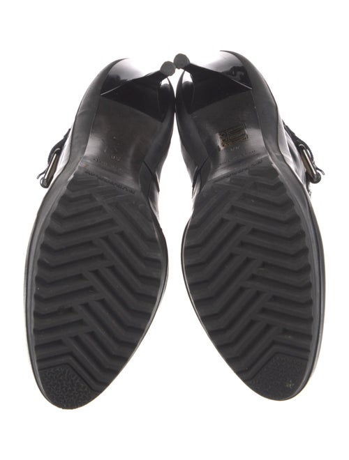 Burberry Patent Leather Plaid Print Rain Boots