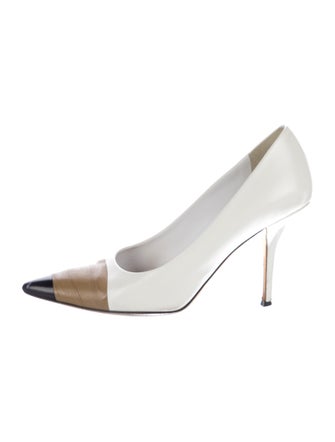 Burberry Patent Leather Colorblock Pattern Pumps
