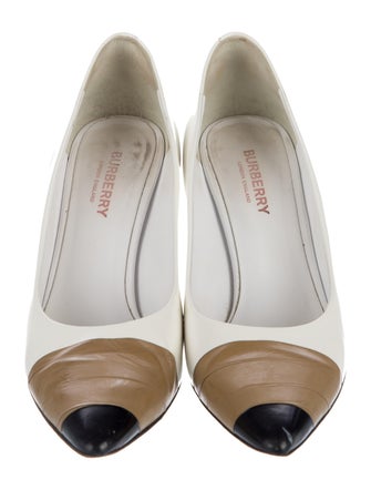 Burberry Patent Leather Colorblock Pattern Pumps
