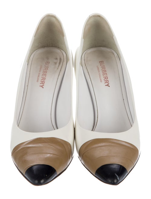 Burberry Patent Leather Colorblock Pattern Pumps