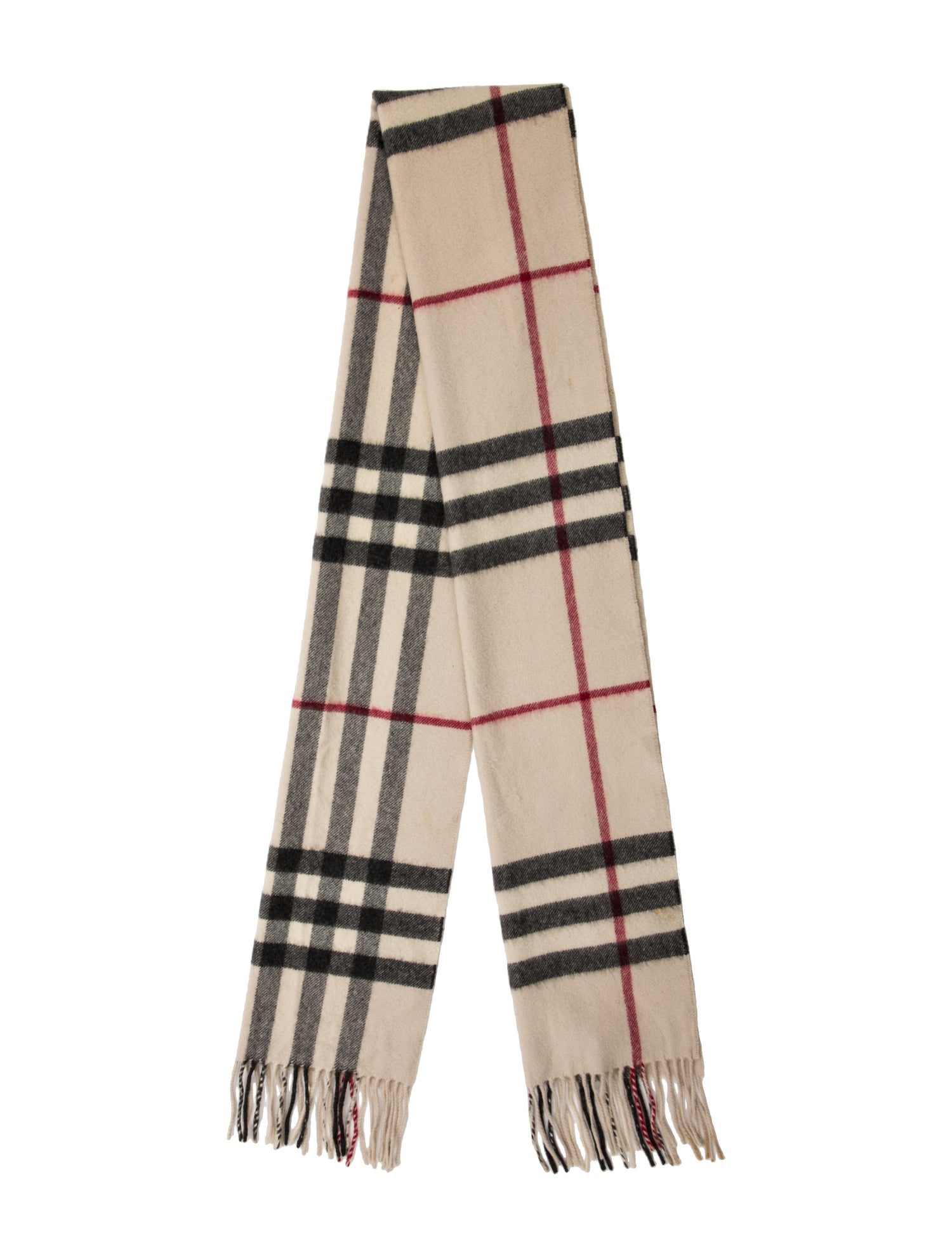 Burberry Cashmere Plaid Print Scarf