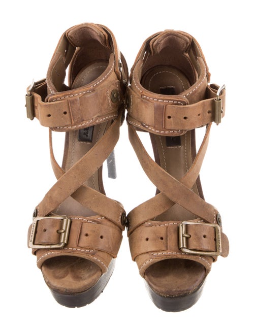 Burberry Suede Cutout Accent T-Strap Pumps