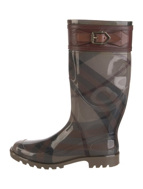 Burberry Rubber Plaid Print Rain Boots
