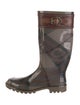 Burberry Rubber Plaid Print Rain Boots
