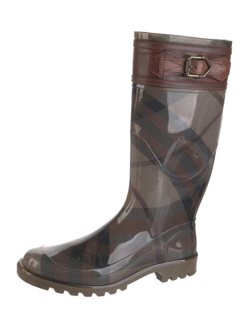 Burberry Rubber Plaid Print Rain Boots