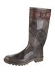 Burberry Rubber Plaid Print Rain Boots