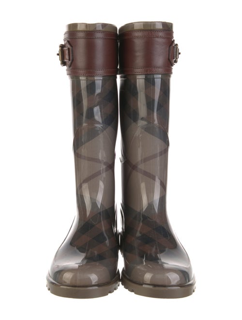 Burberry Rubber Plaid Print Rain Boots