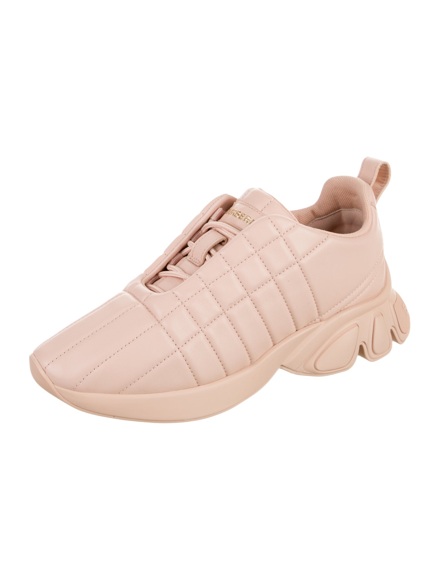 Burberry Quilted Pattern Leather Sneakers