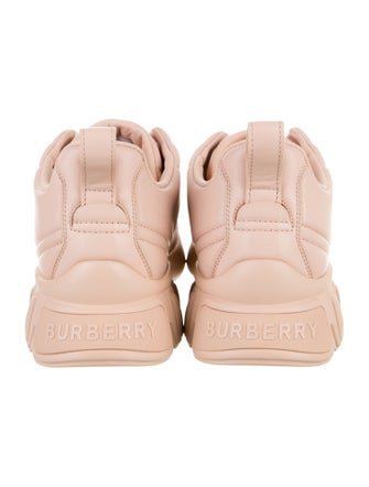 Burberry Quilted Pattern Leather Sneakers