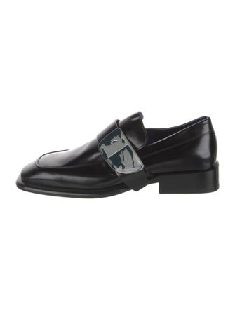 Burberry Leather Leather Trim Embellishment Loafers