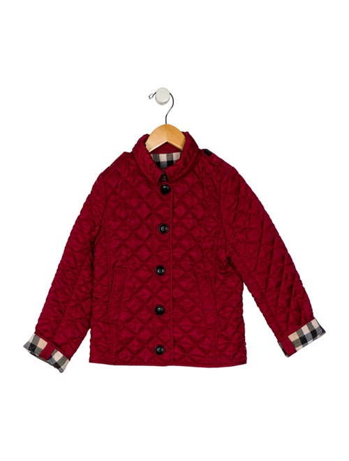Burberry Polyester Quilted Button Up Jacket