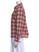 Burberry Plaid Print Long Sleeve Button-Up Top