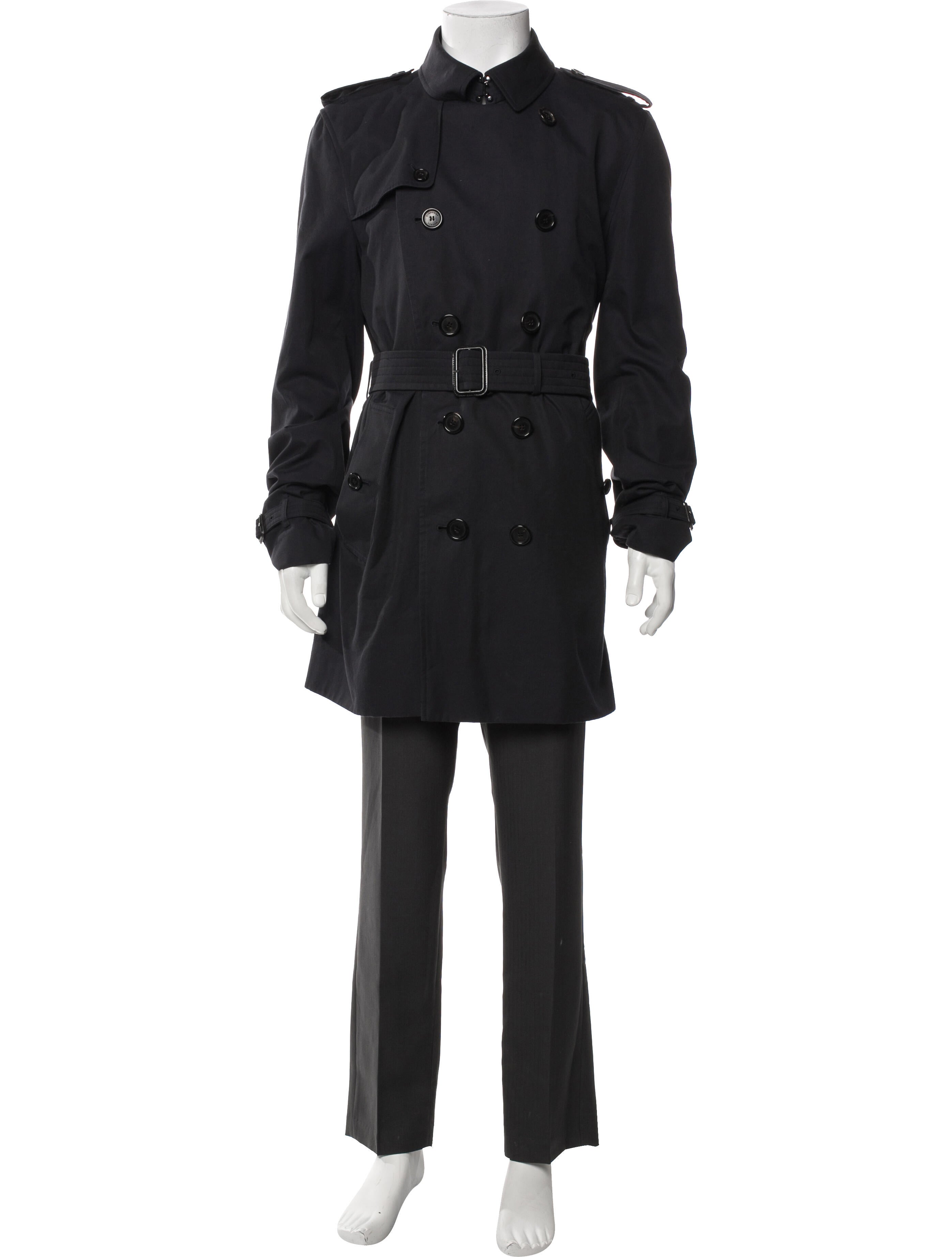 Burberry Smoked Check Pattern Trench Coat