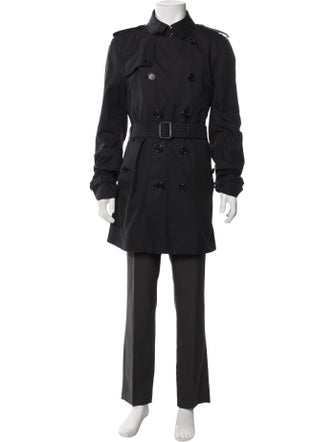 Burberry Smoked Check Pattern Trench Coat