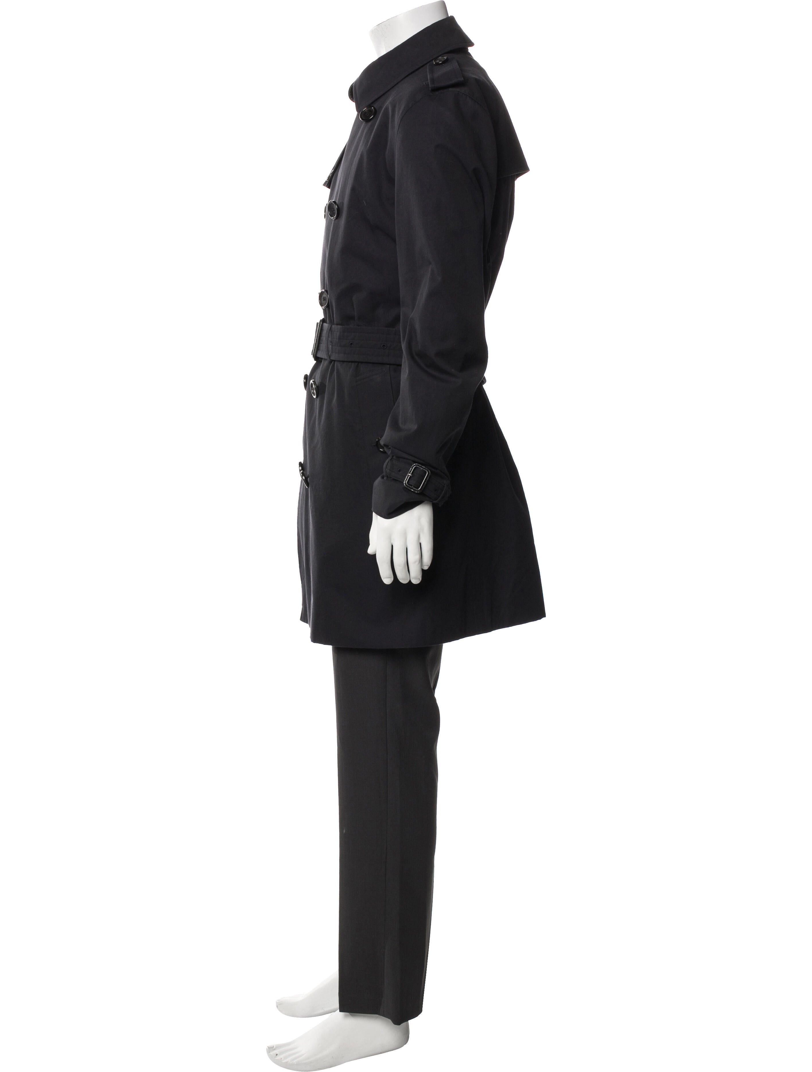 Burberry Smoked Check Pattern Trench Coat