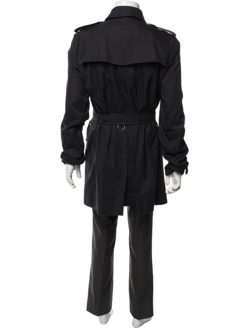 Burberry Smoked Check Pattern Trench Coat