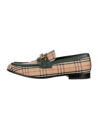 Burberry Nova Check Pattern Canvas Dress Loafers