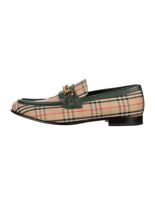 Burberry Nova Check Pattern Canvas Dress Loafers