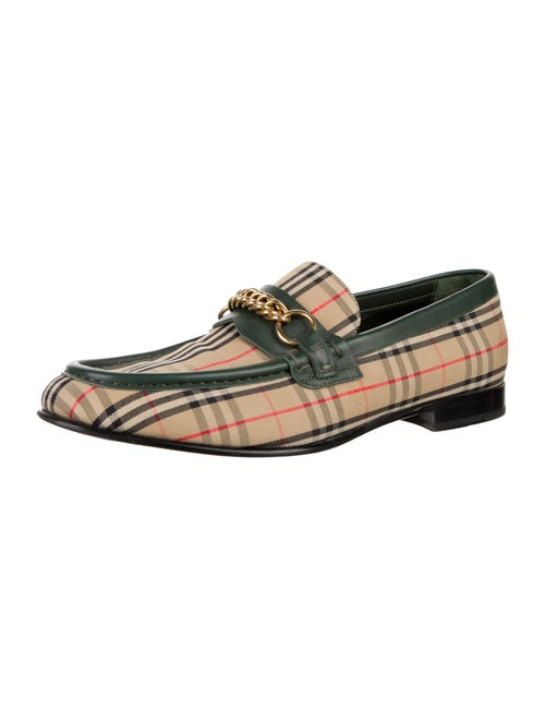 Burberry Nova Check Pattern Canvas Dress Loafers