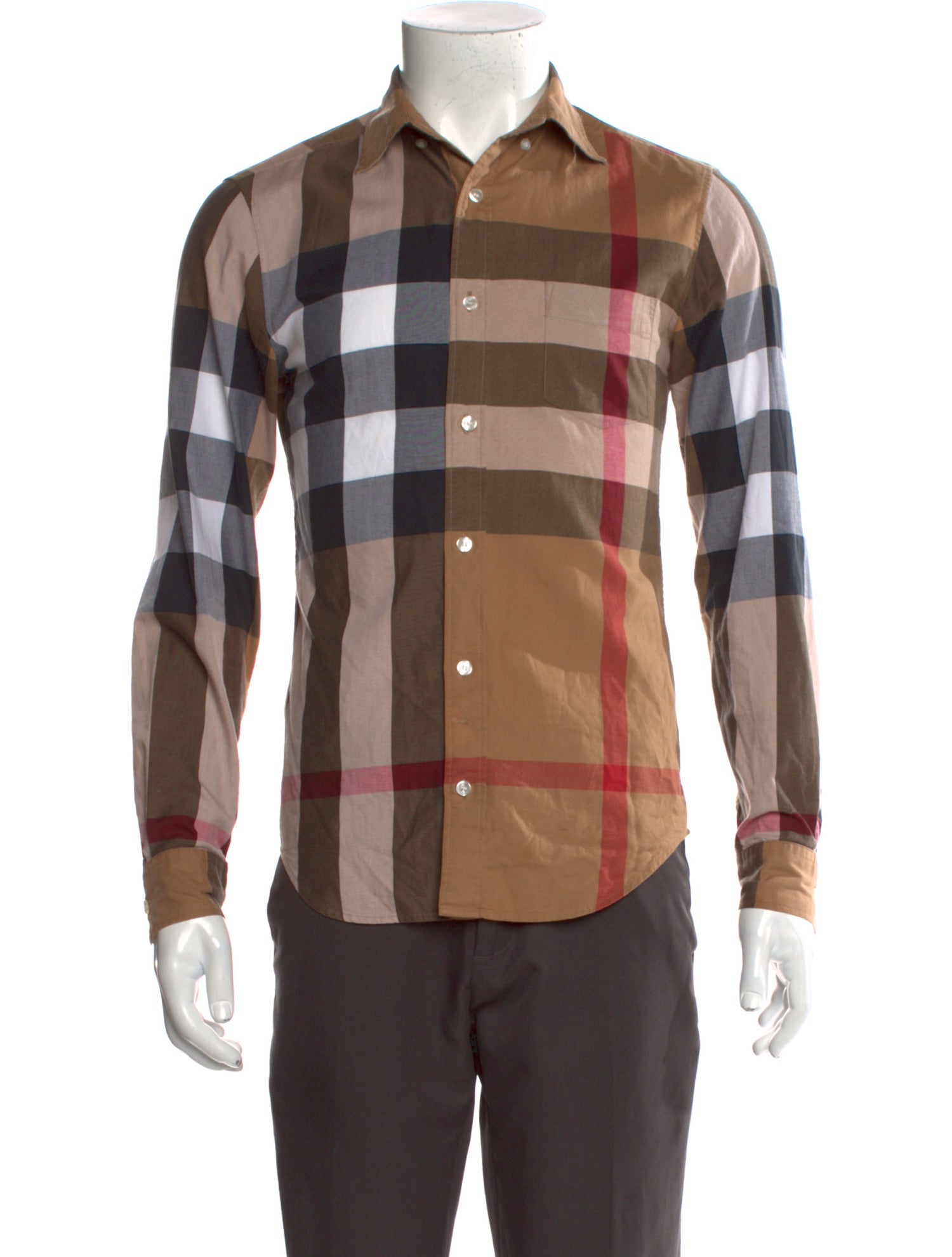 Burberry Brit Plaid Print Long Sleeve Shirt
