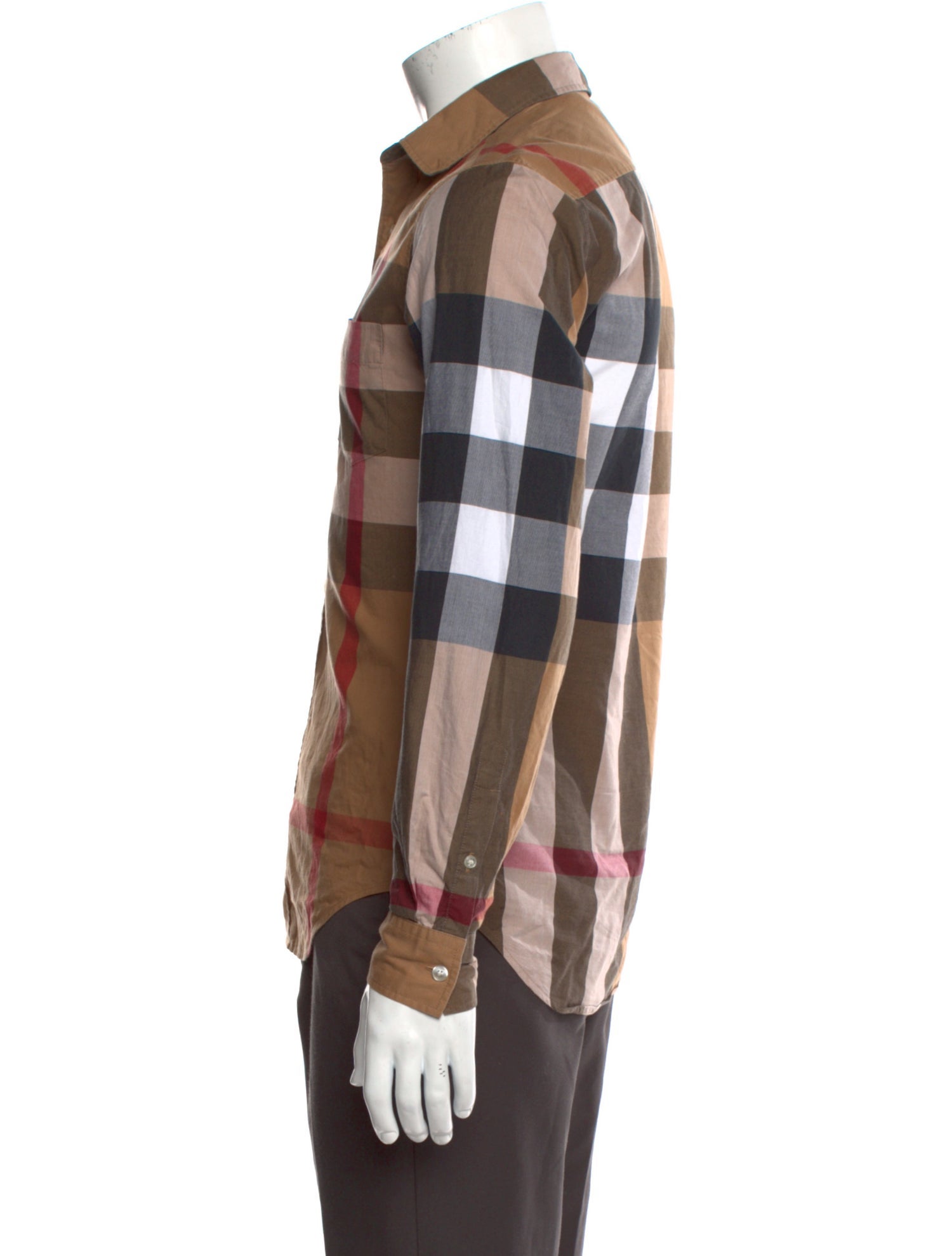 Burberry Brit Plaid Print Long Sleeve Shirt