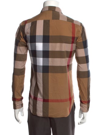 Burberry Brit Plaid Print Long Sleeve Shirt