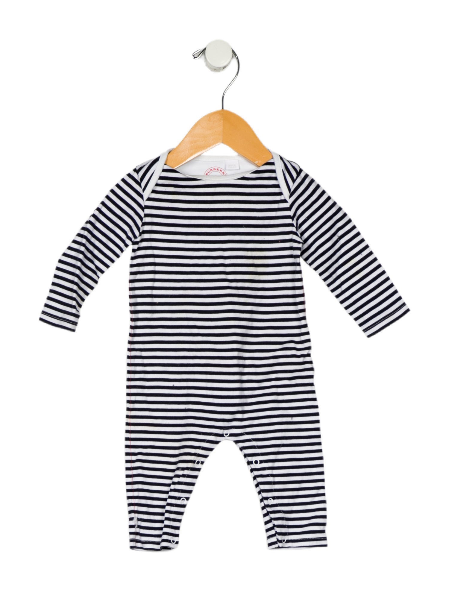 Burberry Cotton Striped Print Onesie