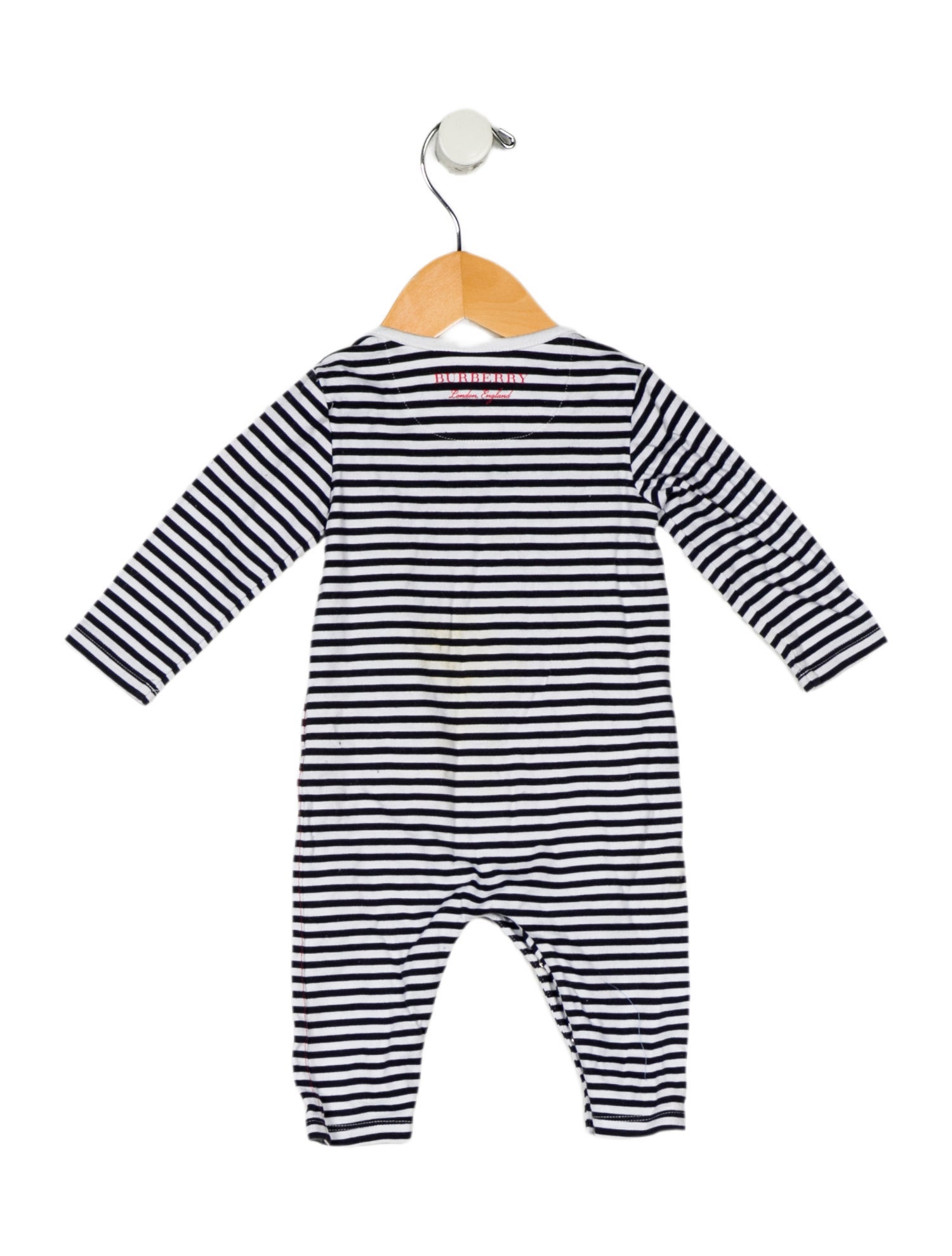 Burberry Cotton Striped Print Onesie