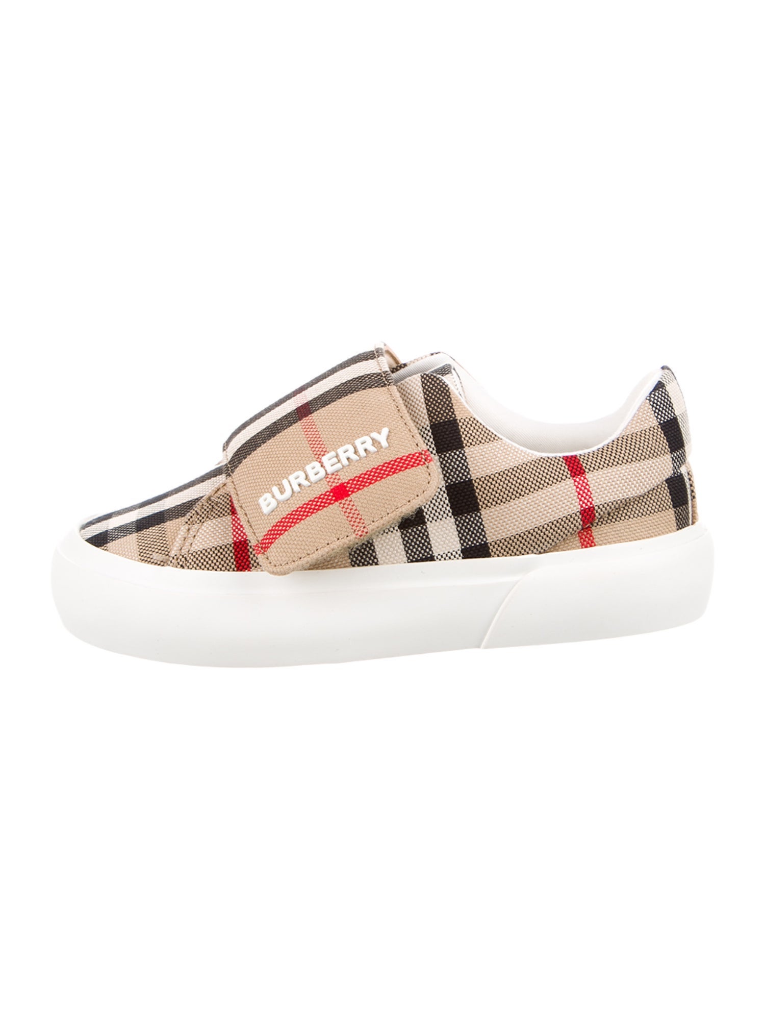 Burberry Boys' Pattern Printed Velcro Slip On Sneakers
