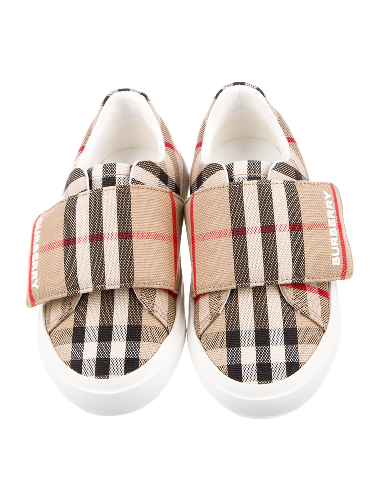 Burberry Boys' Pattern Printed Velcro Slip On Sneakers