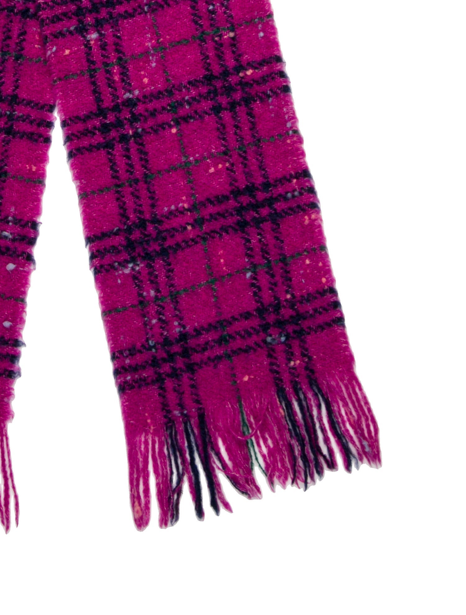 Burberry Merino Wool Plaid Print Scarf